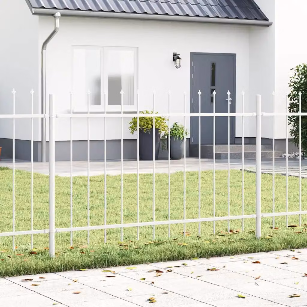 Recinzione per giardino vidaXL WOERDEN in acciaio verniciato a polvere, Bianco, H: 170 cm, L: 80 cm