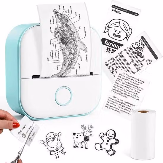 Stampante Portatile Termica Bluetooth Memoking Kit di Avvio Disponibile in Bianco o Nero
