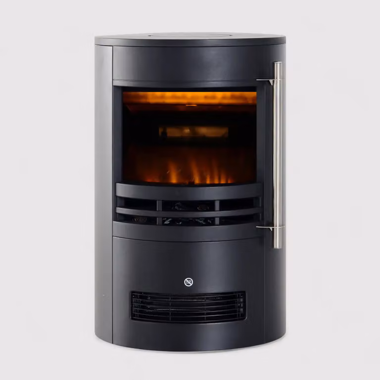 Kiwano - Finto camino elettrico nero con fiamma a led