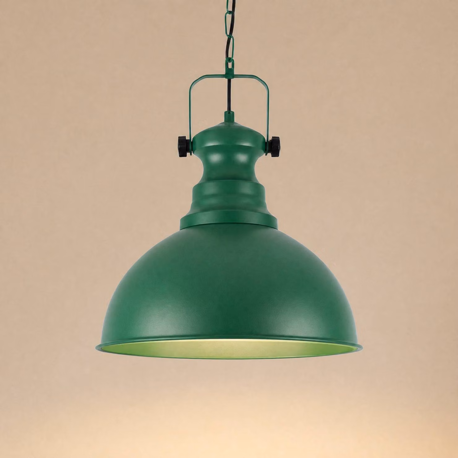Lampada a sospensione Kure Opviq, dimmerabile, Verde, Soggiorno / Sala da pranzo, Metallo, Vintage, Lampada a sospensione