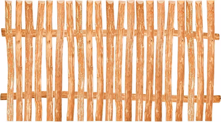 Recinzione da giardino in legno, altezza 90 x larghezza 200 cm, distanza tra le doghe 3-4 cm, kit di montaggio