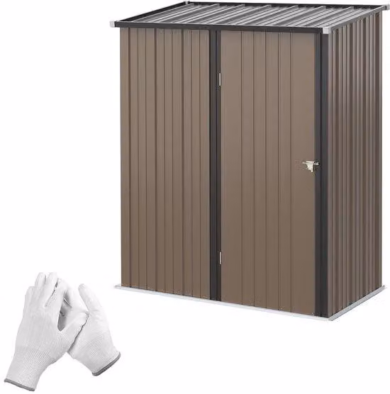 Capanno da giardino – Casa da giardino – Deposito – Capanno per attrezzi – Area di stoccaggio esterna – Acciaio zincato – 161,5 x 94,5 x 196 cm – Chiusura con tetto inclinato