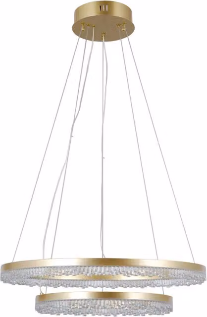 Lampada sospesa LED integrato Barlo 2 luci oro Italux
