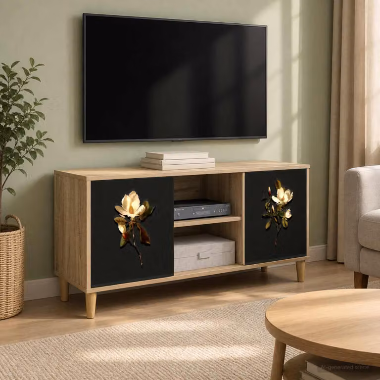 Mobile TV vidaXL BREMEN moderno in legno color marrone L: 102 cm, P: 33 cm, H: 50 cm