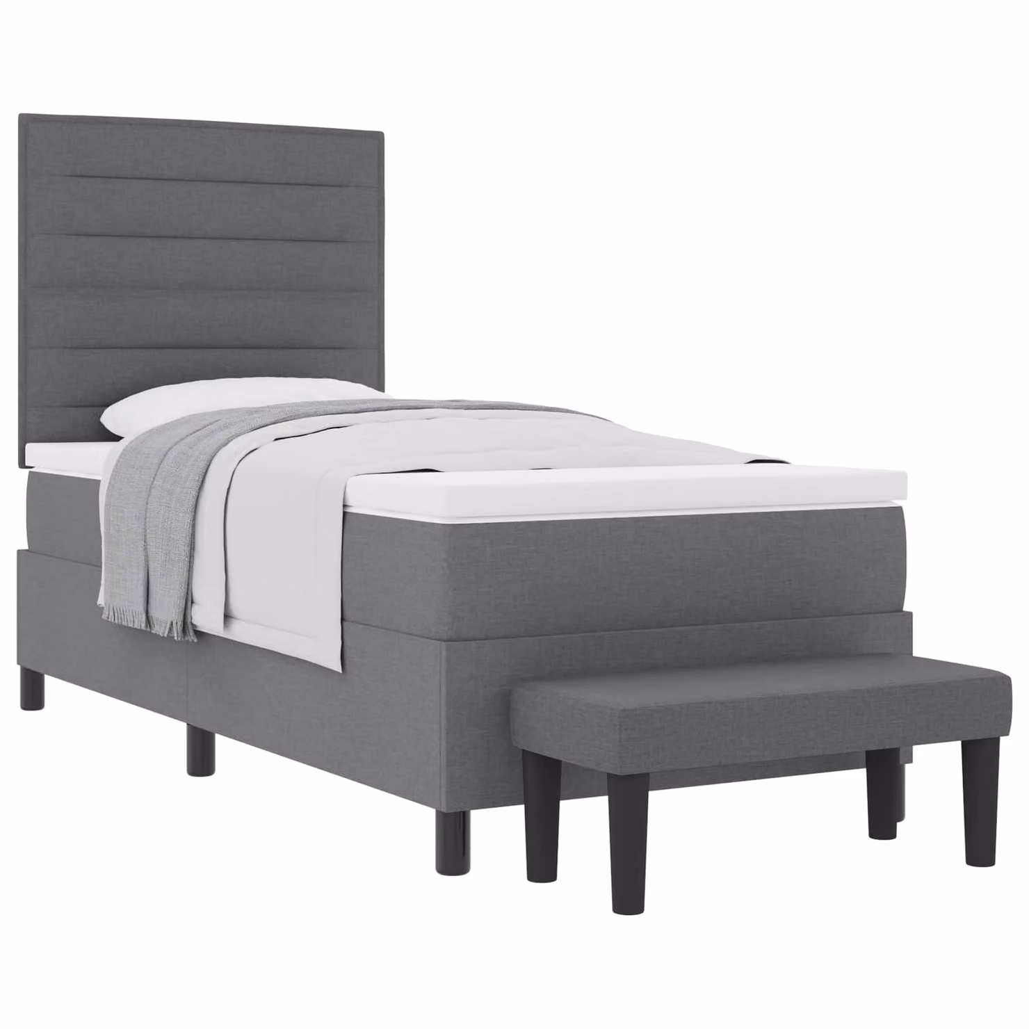 Letto ibrido con molle a tasche vidaXL Grigio, L 90 x P 190 cm