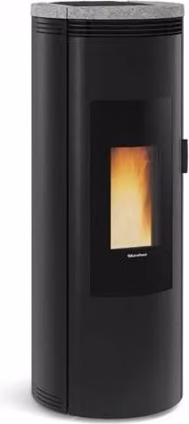 Stufa a pellet Extraflame Amika 2-5-8 kW con controllo WiFi e App, colore Nero Color marmo, L 120 cm x P 46 cm x H 46 cm