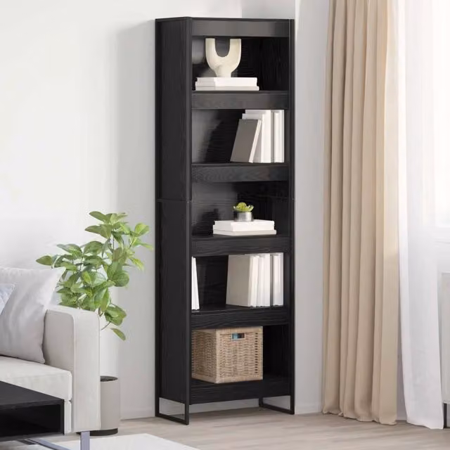 Armadio per Libri Industrial vidaXL in MDF e Metallo Nero L: 60 cm, P: 30 cm, H: 189,5 cm