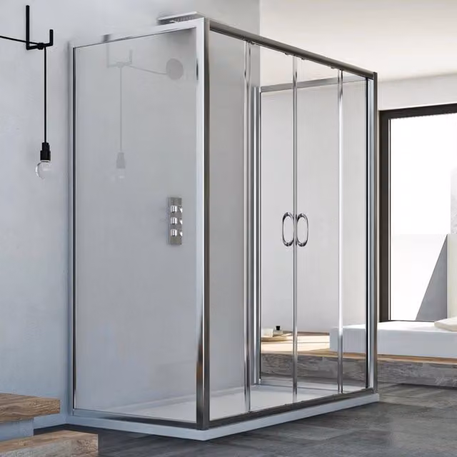 Box Doccia 3 lati 70x130x70 CM H185 trasparente mod. Replay Trio 2 Ante