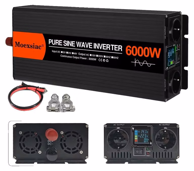 Inverter, alta capacità di uscita, caratteristiche di sicurezza, 6000W (potenza nominale 3000W), 48V, 220-240V
