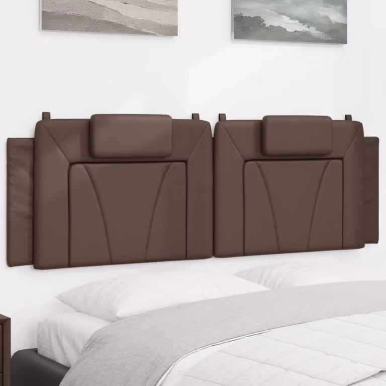Cuscino Testiera Viana vidaXL in Similpelle Marrone, Larghezza: 160 cm