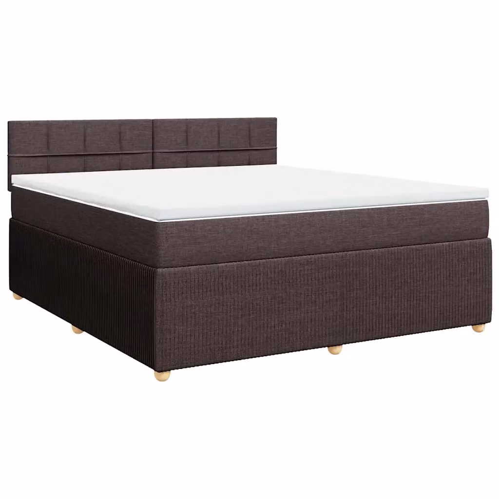 Letto con Giroletto a Molle e Materasso Ibrido vidaXL, Marrone e Bianco, L/P: 180 x 200 cm – 2