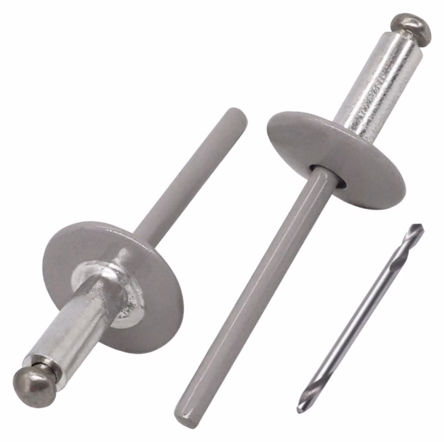 Rivet ciechi, 4,8x14 mm, alluminio/acciaio inossidabile, colore RAL 7036, confezione da 50 pezzi, con punta da trapano inclusa