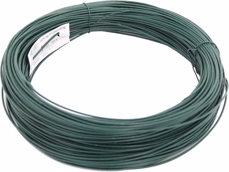Alberts 530167 Filo di legatura, zincato, plastificato verde, lunghezza 100 m, filo Ø 2 mm