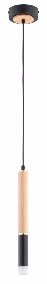 Lampada a sospensione RODEO in legno chiaro, nero e oro, 1xG9x10W, legno, dimensioni: 85x10x10 cm, IP20, Alfa