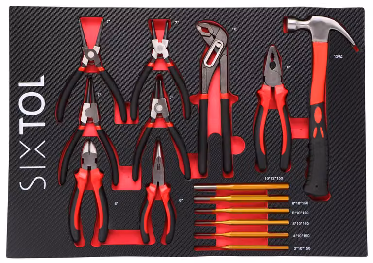Modulo portattrezzi per carrello da officina, contenitore per attrezzi MECHANIC, 4 cassetti, 15 pezzi