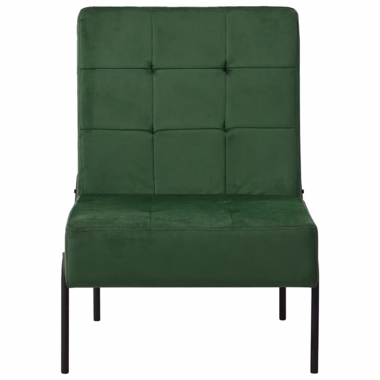 Poltrona Relax 65x79x87 cm Verde Scuro in Velluto