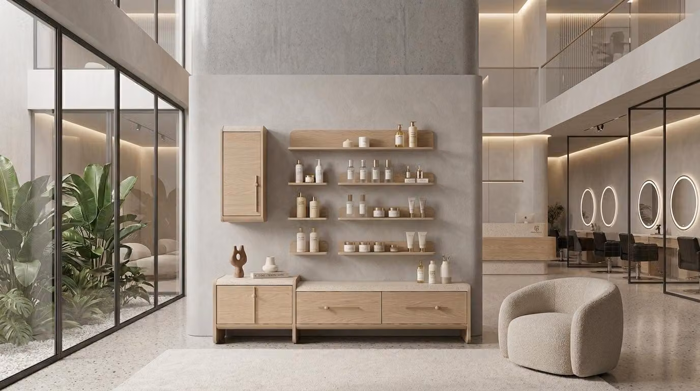 Mobile parete, armadio, credenza, elemento modulare, ripiano superiore, soggiorno, stile moderno, colore beige