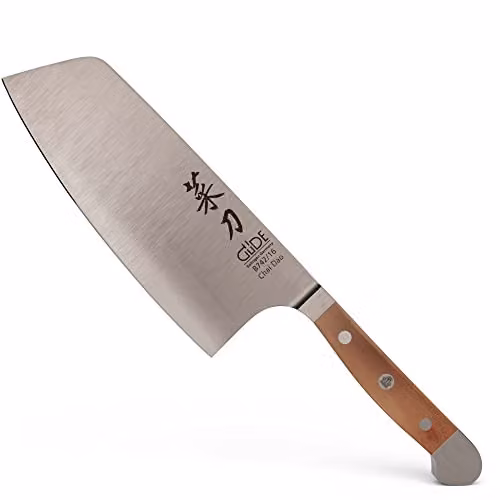 Güde Solingen - Chai Dao, Coltello da Cuoco Cinese forgiato, 16 cm, Legno di Pero, Alpha-BIRNE - Coltelli da Chef, Doppio Collarino, Fatto a Mano in Germania