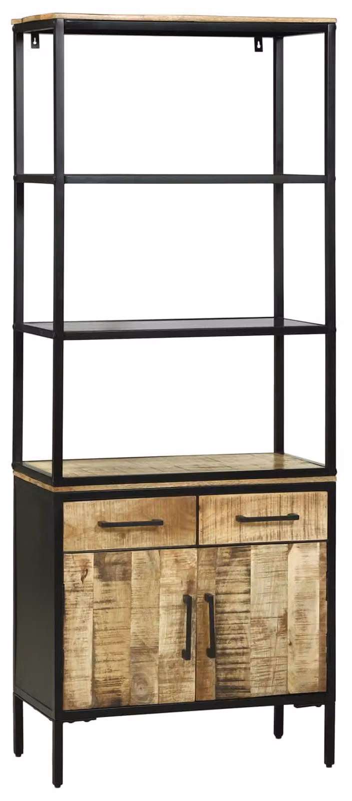 Mobile contenitore Braun, 70 x 35 x 180 cm, in legno massello di mango