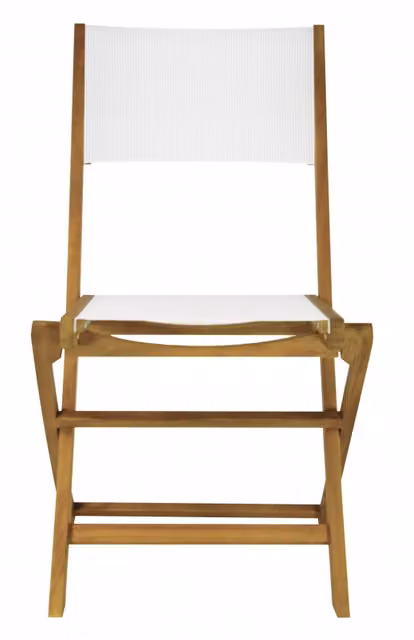 Set Di 2 Sedie Venturina In Acacia Pieghevole Con Textilene Senza Braccioli Moia
