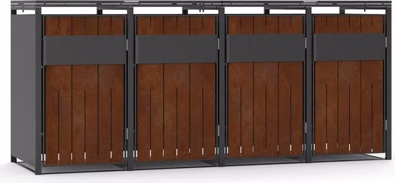 Cassonetto per rifiuti Coperchio per rifiuti fino a 240 L Cassonetto per rifiuti Griglia 4 porte