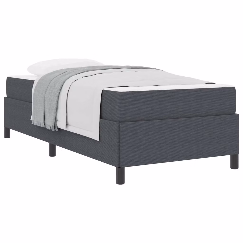 Struttura del letto moderna vidaXL in tessuto e legno, L: 80 cm, P: 200 cm, H: 203 cm, Grigio e Bianco – 2