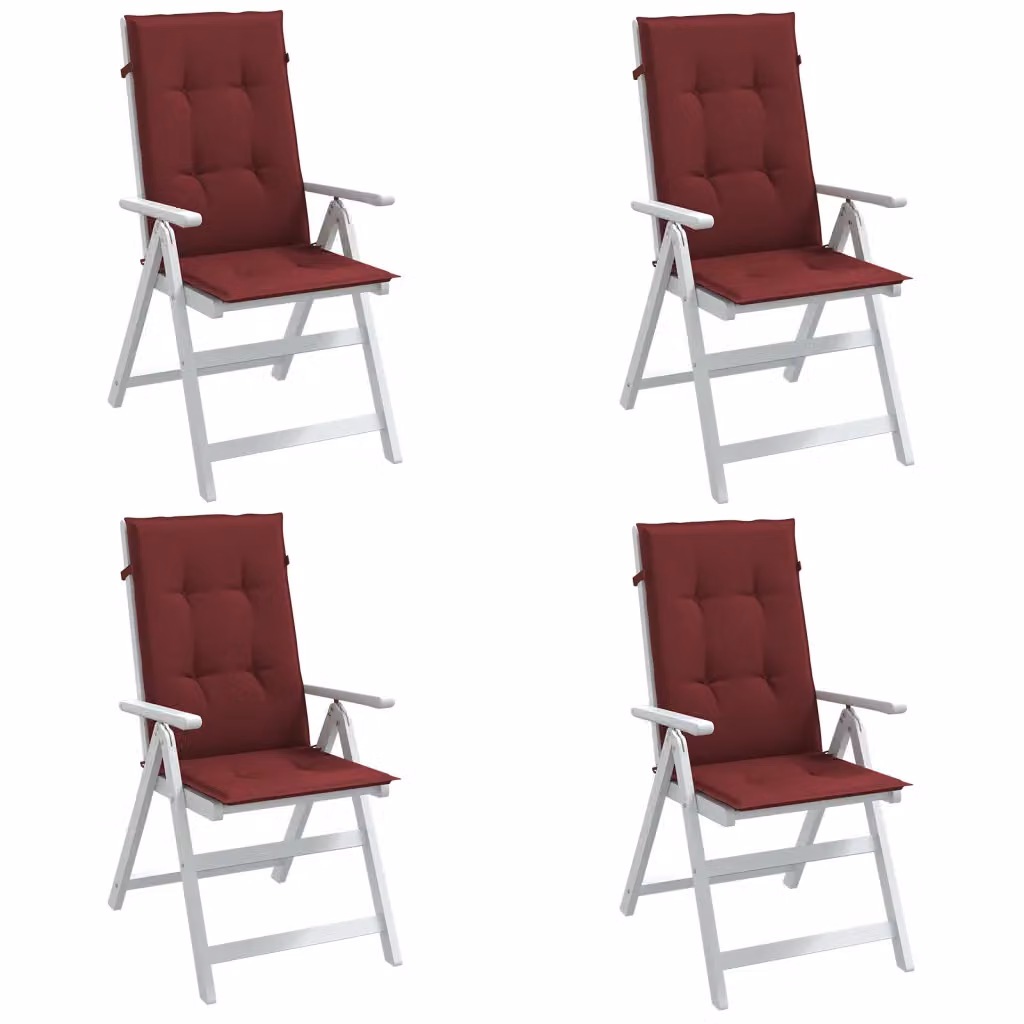 Cuscini per sedia con schienale alto vidaXL, colore rosso vino mélange, L 120 cm x P 50 cm x H 4 cm