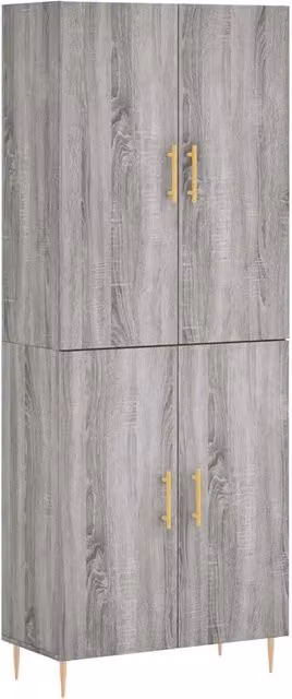 Credenza | Madia | Buffet da pranzo | Armadio da pranzo Grigio Sonoma 69,5x34x180 cm in Legno Multistrato