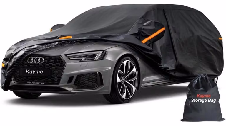 Copertura per auto, multistrato (7 strati), impermeabile e traspirante, adatta a station wagon fino a 485 cm, taglia 2XL, colore nero