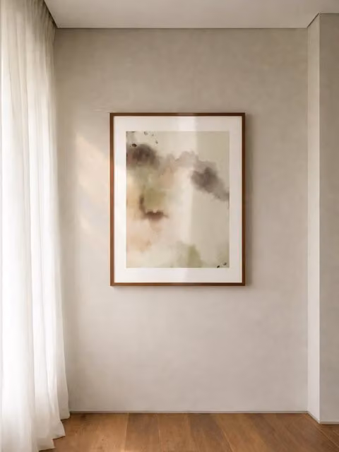 Quadro Abstract Clouds-Gray Kenay Home, Colore Grigio e Noce, L: 100 cm, H: 80 cm