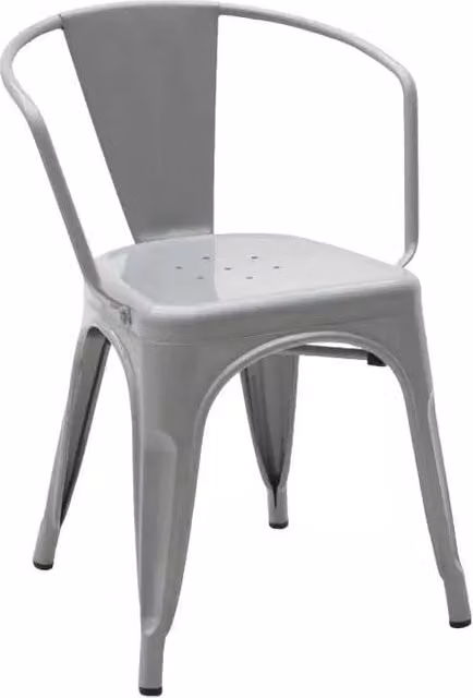 Set 4 sedie moderne metallo grigio metallizzato 53x54x72