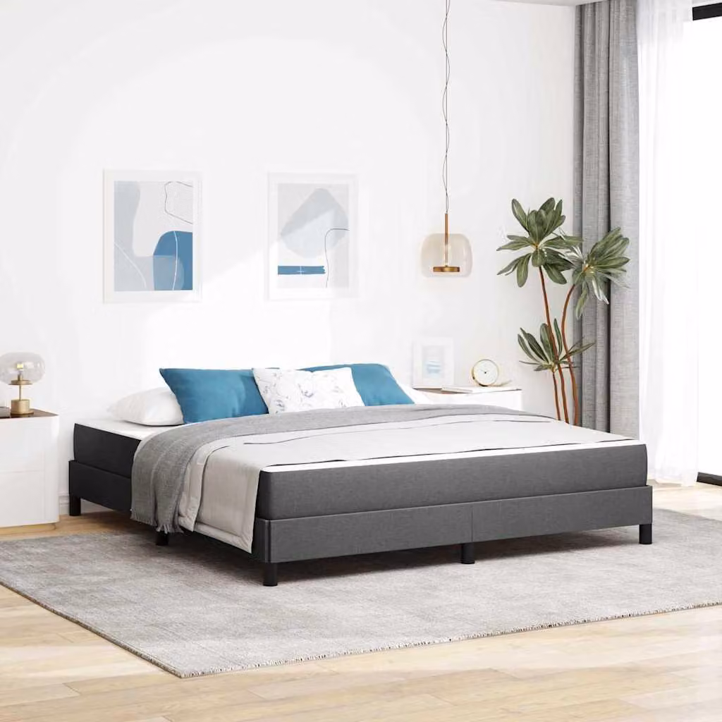 Maison Exclusive - Letto boxspring grigio scuro 180 x 200 cm tessuto