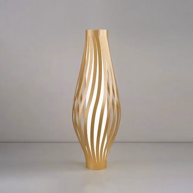 Lampada da terra Totem Dama Helios Linea Zero in polilux oro e metallo Made in Italy – 1