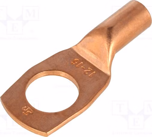 2 connettori a crimpare per cavi a spirale, sezione 16 mm², filettatura M12, per cavi KM16/12, non isolati