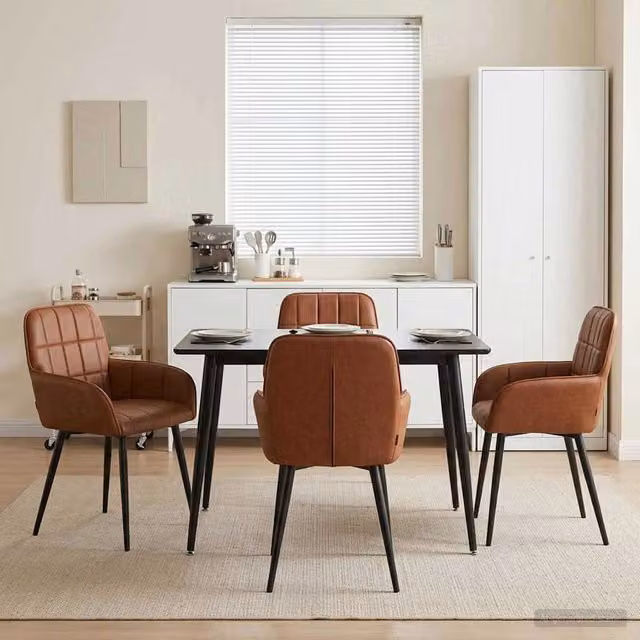 Sedie da pranzo 4 pz Similpelle Marrone 56.5 x 50 x 85 cm 3428186