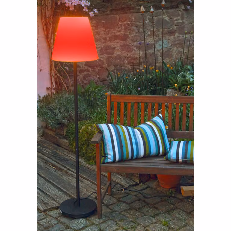MEGATRON Megatron Danna piantana LED paralume rotondo IP44 Danna, dimmerabile, Nero, Alluminio, Moderno