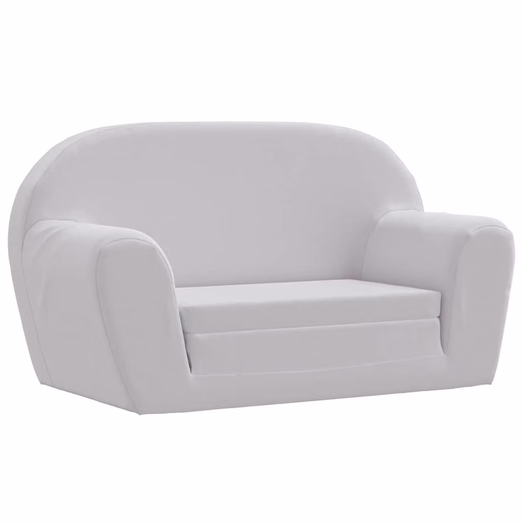 vidaXL Poltrona Letto per Bambini Grigio con Braccioli e Rivestimento in Tessuto