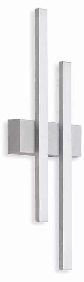 TELEFUNKEN - Lampada da parete a LED per esterni, lampada da parete per esterni a 2 luci, 8 Watt, 960 Lumen, 4.000 Kelvin, IP44, color argento, 470x155x42mm