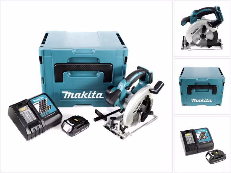 Sega circolare a batteria Makita DSS 611 RY1J 18V 165 mm in Makpac + 1x batteria 1,5Ah + caricabatterie