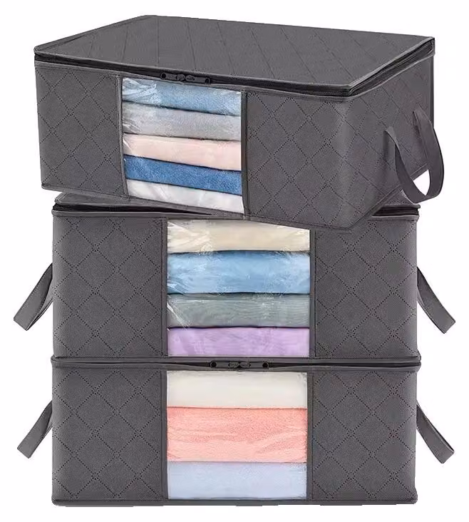 Sacche di stoccaggio, grande capacità, design pieghevole, confezione da 3 pezzi da 90 litri
