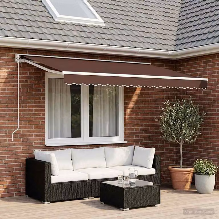 Tessuto di ricambio per tenda da sole vidaXL in poliestere marrone L: 500 cm, P: 300 cm