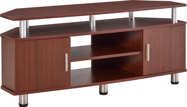 Mobile porta TV moderno Aosom, colore marrone, L 120 x P 39,5 x H 52 cm