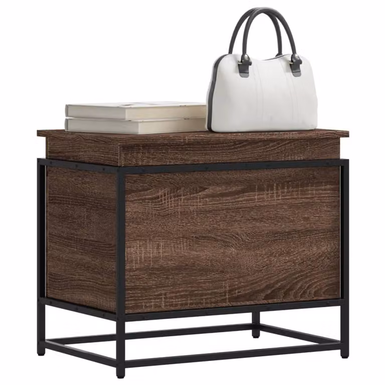 Contenitore con coperchio vidaXL in stile industriale, colore rovere marrone, L 60 cm x P 40 cm x H 51,5 cm