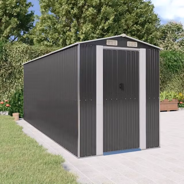 Capanno da Giardino Videx in Acciaio Zincato Antracite L: 523 cm, P: 192 cm, H: 223 cm – 1