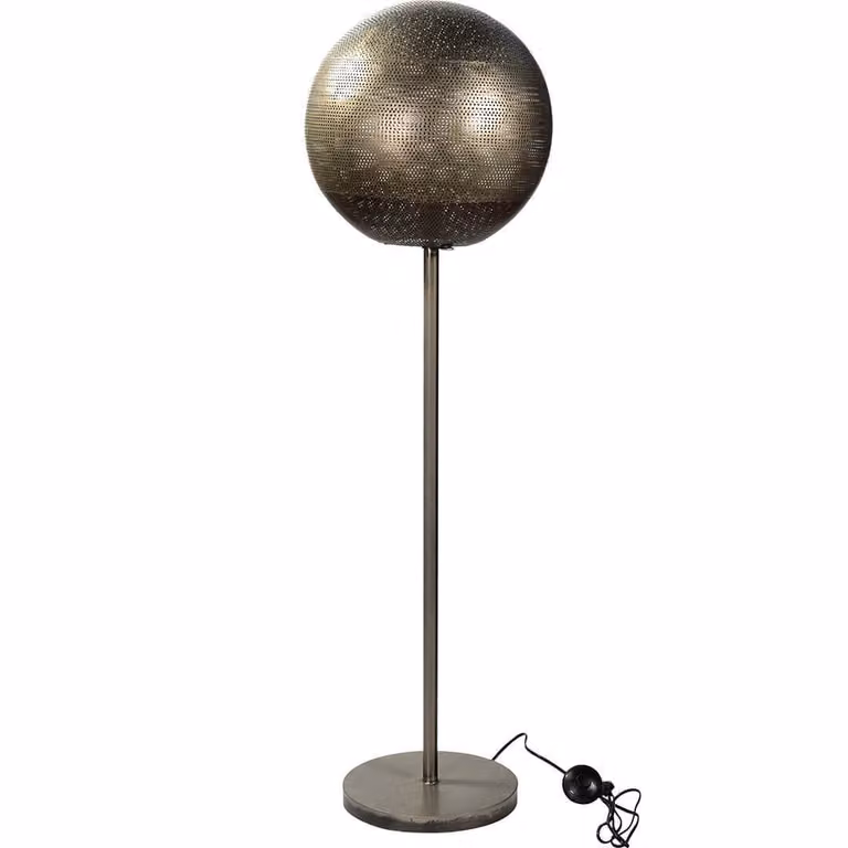 Lampada da terra Moonlight in ferro con paralume perforato
