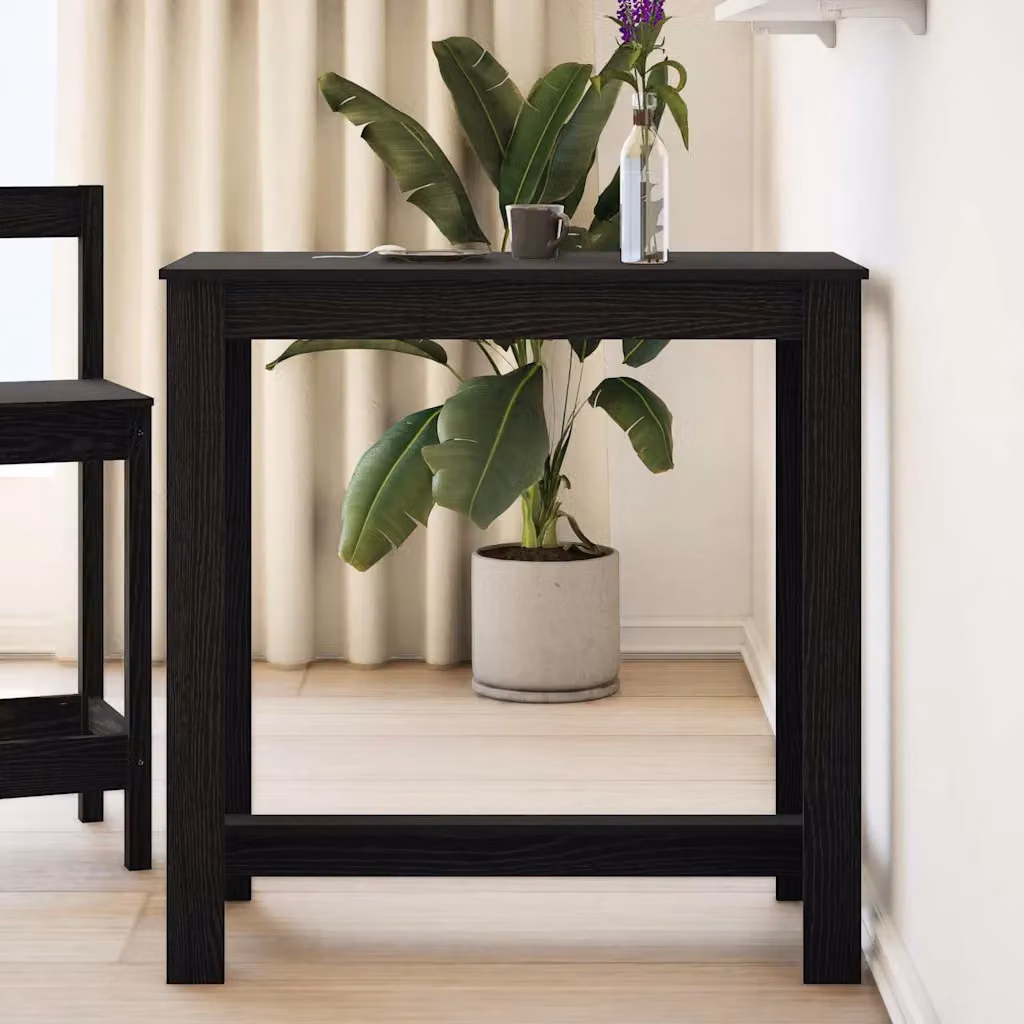 vidaXL Tavolo da bar moderno rettangolare in legno ingegnerizzato nero L 102 cm x P 50 cm x H 103.5 cm