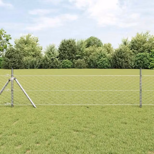 Palo della recinzione Argento 50 x 0,8 m (maglia da 50 mm)