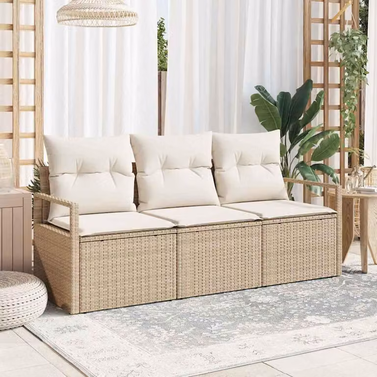 Maison Exclusive - Set di divani 3 pcs Beige polyrattan