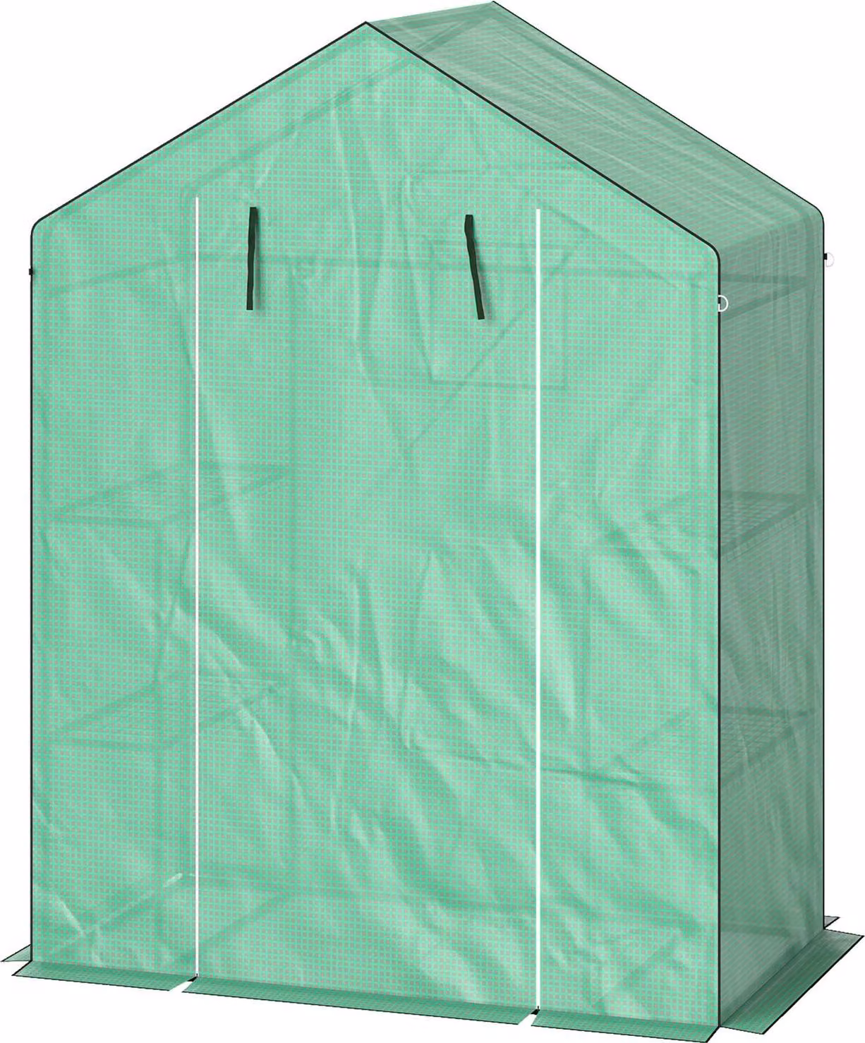 Serra con porta scorrevole, finestre, scaffali, serra in alluminio resistente all'inverno, serra per balcone, giardino, serra per pomodori 143 x 74 x 190 cm, serra per pomodori, verdure, verde Aosom