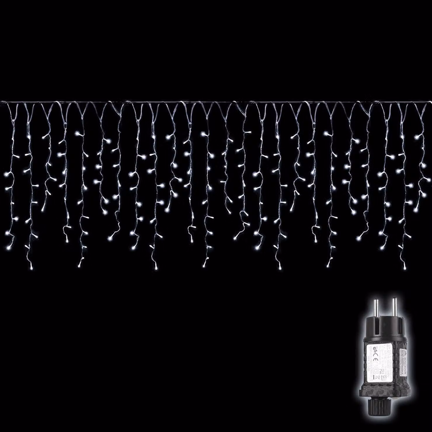 Tenda luminosa a LED, 10 metri, 400 LED bianchi freddi, grado di protezione IP44, ideale per il periodo natalizio